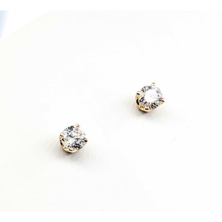 Earrings Screwback 1.4ctw Round Diamonds 14ky 6.75mm 1.69g 225050034