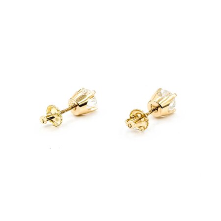 Earrings Screwback 1.4ctw Round Diamonds 14ky 6.75mm 1.69g 225050034