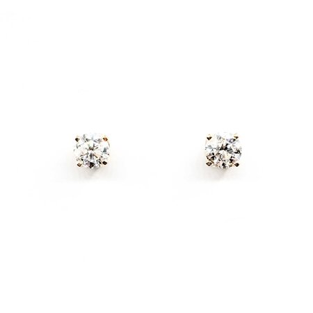 Earrings Screwback 1.4ctw Round Diamonds 14ky 6.75mm 1.69g 225050034