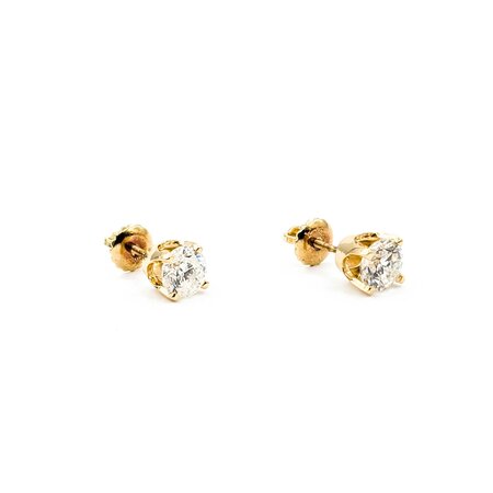 Earrings Screwback 1.4ctw Round Diamonds 14ky 6.75mm 1.69g 225050034