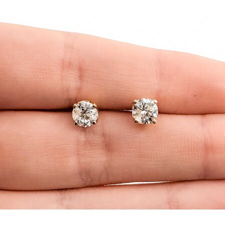 Earrings Screwback 1.4ctw Round Diamonds 14ky 6.75mm 1.69g 225050034