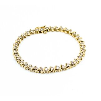 Bracelet Tennis Link 3.8ctw Round Diamonds 14ky 7" 13.9g 225050033
