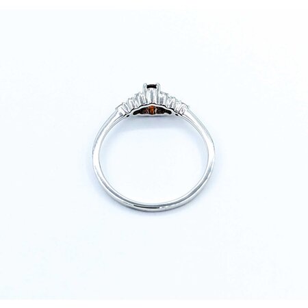 Ring .11ctw Round Diamonds .30ct Garnet 10kw sz7 124110159