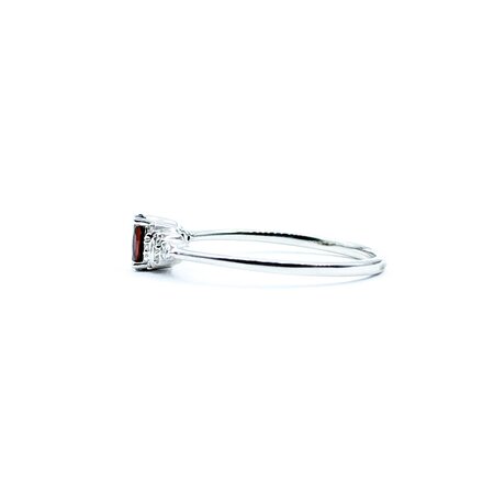 Ring .11ctw Round Diamonds .30ct Garnet 10kw sz7 124110159