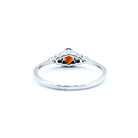 Ring .11ctw Round Diamonds .30ct Garnet 10kw sz7 124110159