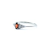  Ring .11ctw Round Diamonds .30ct Garnet 10kw sz7 124110159