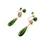 Earrings Dangle Screw Back Jade 14ky 39x7mm 3.53g 225050031