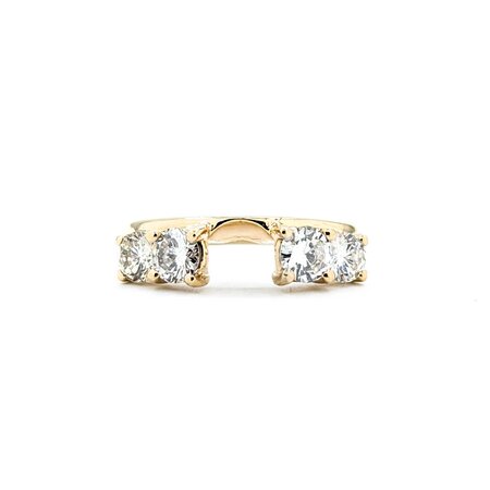 Ring Wrap 4-Stone 1.10ctw Round Diamonds 14ky Sz6.5 225050036