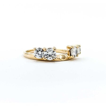 Ring Wrap 4-Stone 1.10ctw Round Diamonds 14ky Sz6.5 225050036
