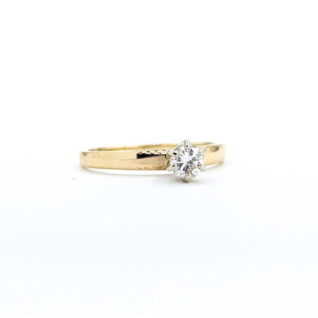 Ring Solitaire .28ct Round Diamonds 14ky Sz6.5 225050035