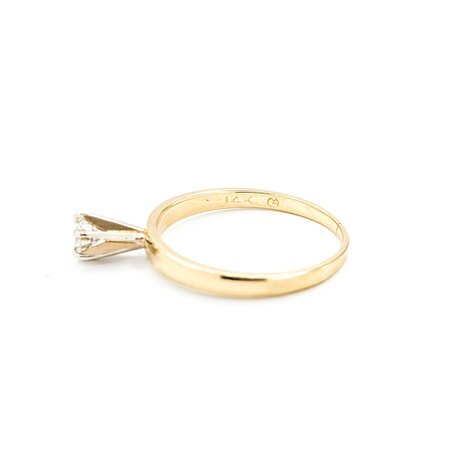 Ring Solitaire .28ct Round Diamonds 14ky Sz6.5 225050035