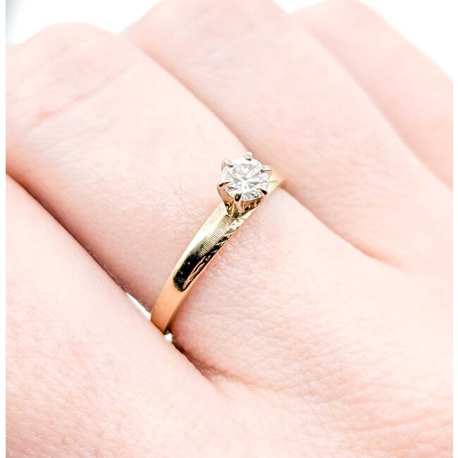 Ring Solitaire .28ct Round Diamonds 14ky Sz6.5 225050035