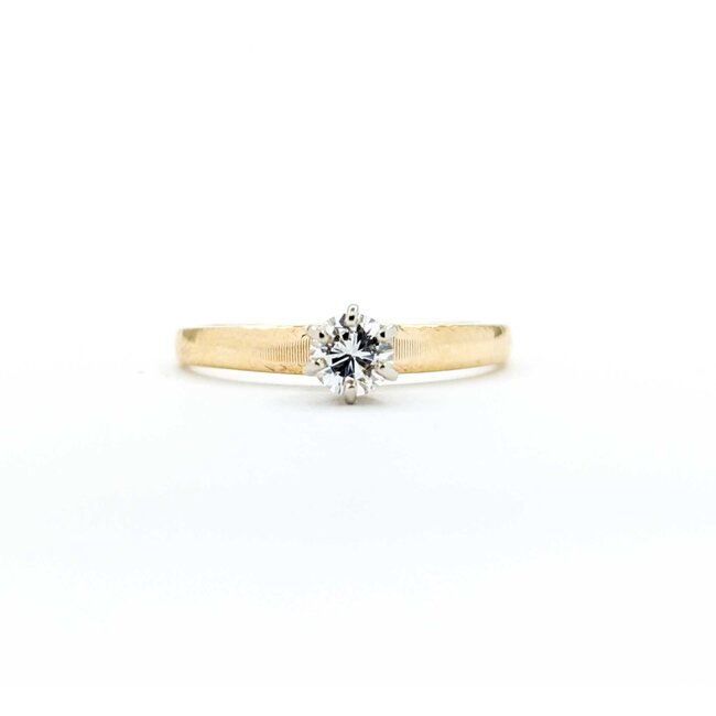 Ring Solitaire .28ct Round Diamonds 14ky Sz6.5 225050035