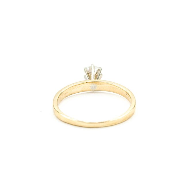 Ring Solitaire .28ct Round Diamonds 14ky Sz6.5 225050035