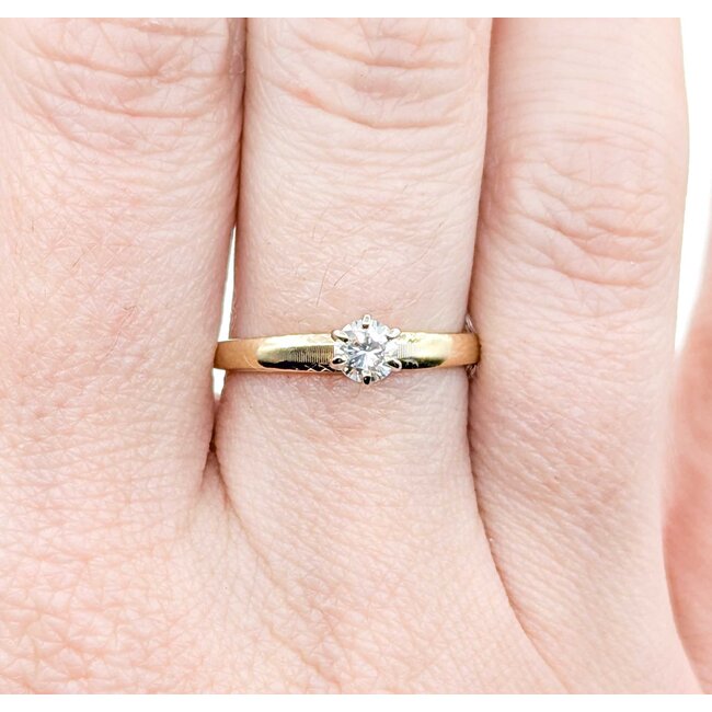 Ring Solitaire .28ct Round Diamonds 14ky Sz6.5 225050035