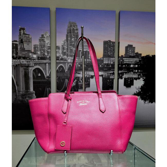 Handbag Gucci Swing Pebbled Calfskin Pink 125050172