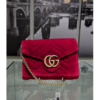 Handbag Gucci Marmont Quilted Mini Red 125050169