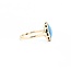 Ring Antique .20ctw Rose Cut Diamonds 9x4.5mm Turquoise 14ky Sz6.5 1.88g 225050055