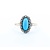 Ring Antique .20ctw Rose Cut Diamonds 9x4.5mm Turquoise 14ky Sz6.5 1.88g 225050055