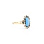 Ring Antique .20ctw Rose Cut Diamonds 9x4.5mm Turquoise 14ky Sz6.5 1.88g 225050055