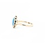 Ring Antique .20ctw Rose Cut Diamonds 9x4.5mm Turquoise 14ky Sz6.5 1.88g 225050055