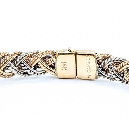Bracelet Woven Tri Color 14ktri 7" 15.01g 225050040