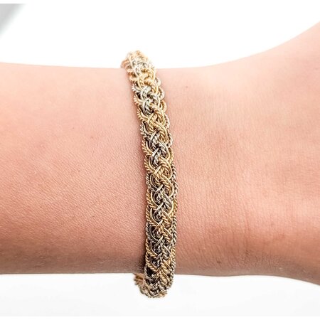 Bracelet Woven Tri Color 14ktri 7" 15.01g 225050040