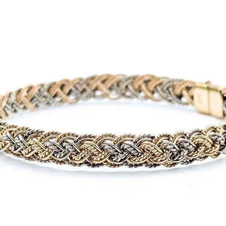 Bracelet Woven Tri Color 14ktri 7" 15.01g 225050040