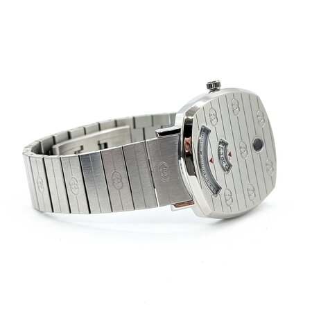Watch Gucci Grip Silver 35mm Stainless Steel 8" With Box 125056012