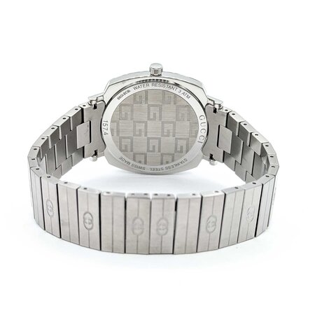 Watch Gucci Grip Silver 35mm Stainless Steel 8" With Box 125056012
