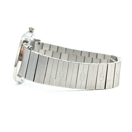 Watch Gucci Grip Silver 35mm Stainless Steel 8" With Box 125056012