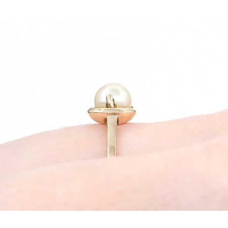 Ring Vintage 6.8mm Pearl 10ky Sz6.5 2.21g 225050029