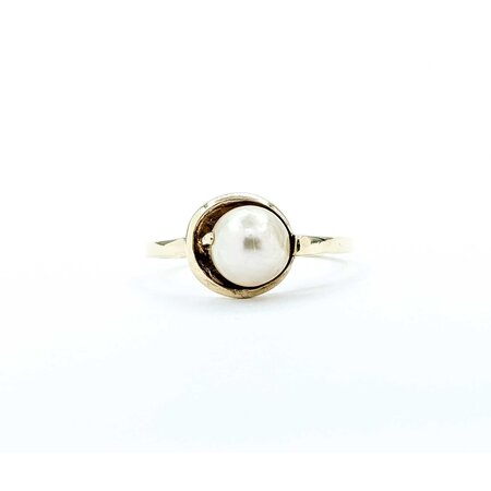 Ring Vintage 6.8mm Pearl 10ky Sz6.5 2.21g 225050029