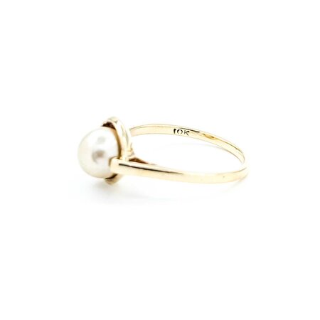 Ring Vintage 6.8mm Pearl 10ky Sz6.5 2.21g 225050029