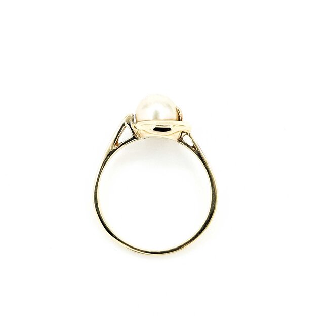 Ring Vintage 6.8mm Pearl 10ky Sz6.5 2.21g 225050029