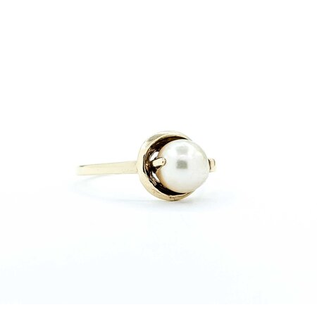 Ring Vintage 6.8mm Pearl 10ky Sz6.5 2.21g 225050029