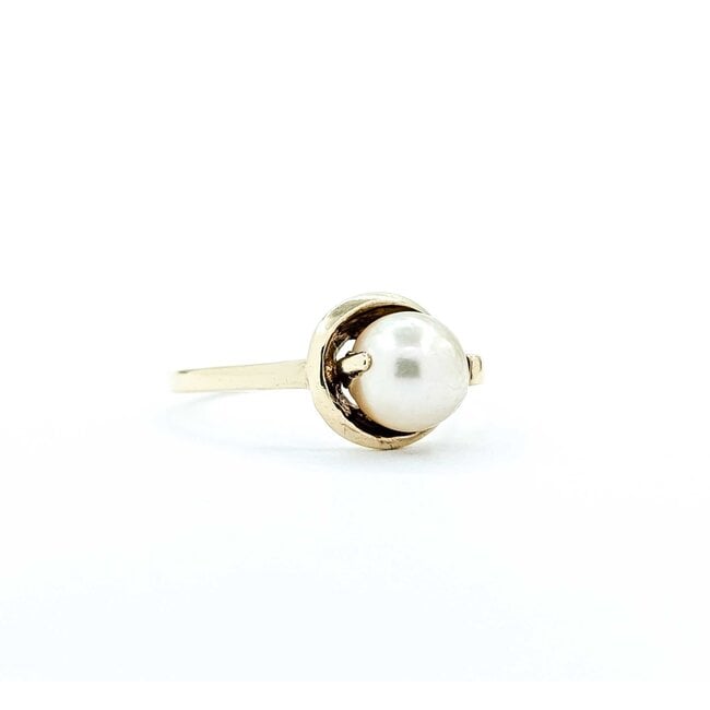 Ring Vintage 6.8mm Pearl 10ky Sz6.5 2.21g 225050029