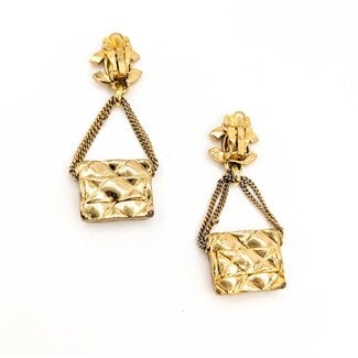 Chanel Coco Mark Dangle Matelasse Earrings 125050135