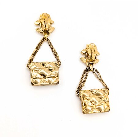 Chanel Coco Mark Dangle Matelasse Earrings 125050135
