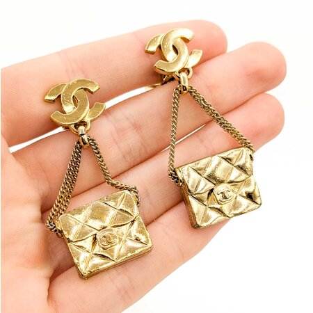 Chanel Coco Mark Dangle Matelasse Earrings 125050135