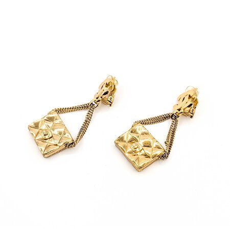 Chanel Coco Mark Dangle Matelasse Earrings 125050135