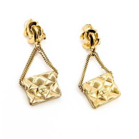 Chanel Coco Mark Dangle Matelasse Earrings 125050135