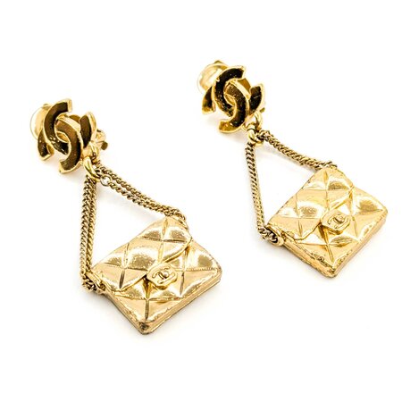 Chanel Coco Mark Dangle Matelasse Earrings 125050135