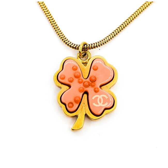 Chanel Coco Mark Necklace 4-Leaf Clover 125050122