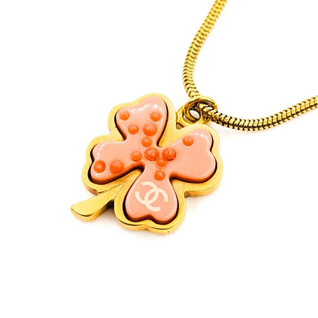 Chanel Coco Mark Necklace 4-Leaf Clover 125050122