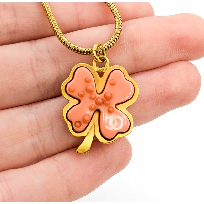 Chanel Coco Mark Necklace 4-Leaf Clover 125050122