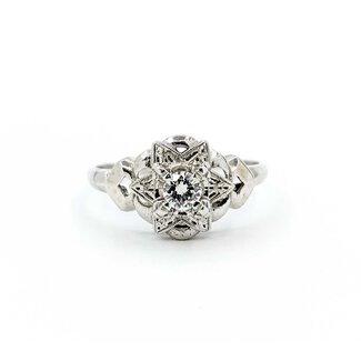 Ring Star Vintage .23ct Round Diamond 14kw Sz9.5 3.12g 225060003