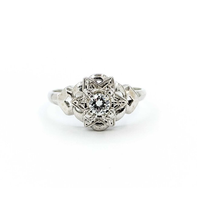 Ring Star Vintage .23ct Round Diamond 14kw Sz9.5 3.12g 225060003