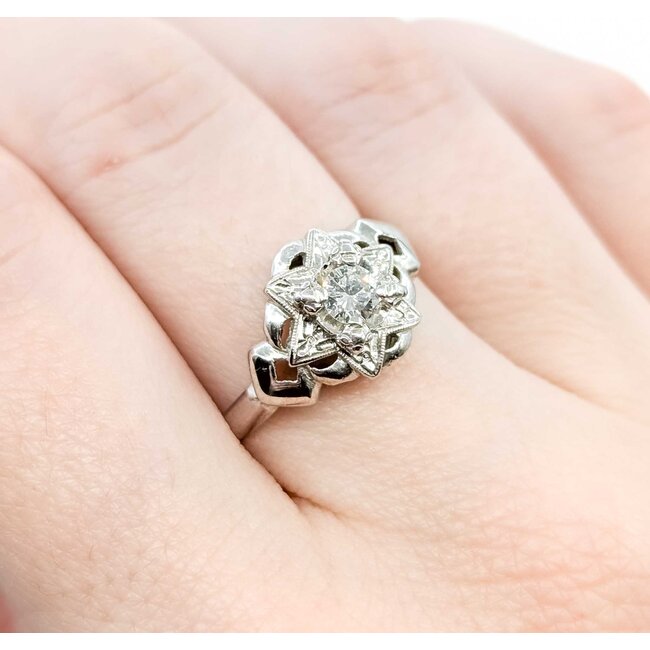 Ring Star Vintage .23ct Round Diamond 14kw Sz9.5 3.12g 225060003