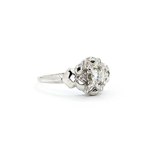 Ring Star Vintage .23ct Round Diamond 14kw Sz9.5 3.12g 225060003